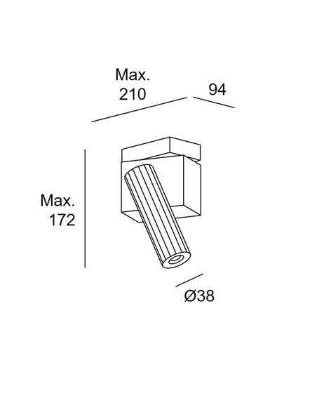 Proyector de techo Prolix – LedsC4 – Lámpara orientable de Metal, Óptica regulable para aumentar ángulo de luz, LED regulable co