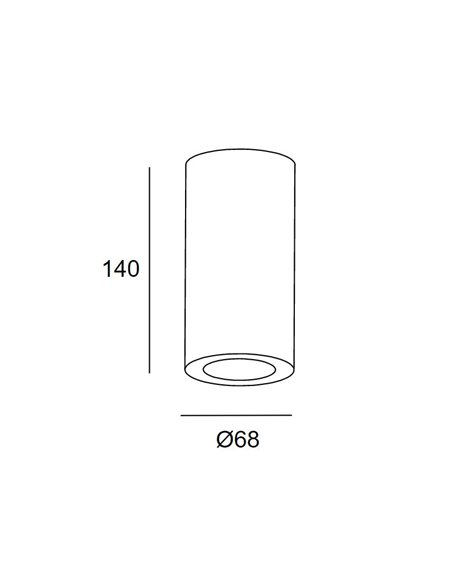 Foco de techo Pipe – LedsC4 – Lámpara cilíndrica en 3 colores, 1xGU10