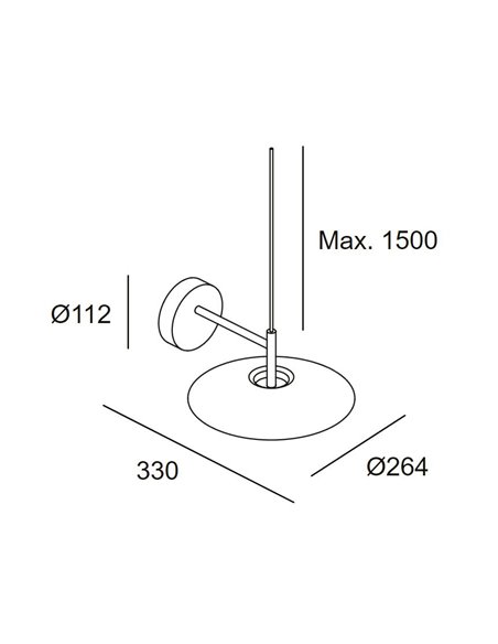 Lámpara de techo y pared H – LedsC4 – Lámpara minimalista en 2 acabados, Doble instalación, LED 2700K 570 lm