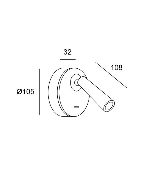 Aplique de pared Gamma Round – LedsC4 – Lámpara de lextura LED 2700K, Instalación empotrado/superficie