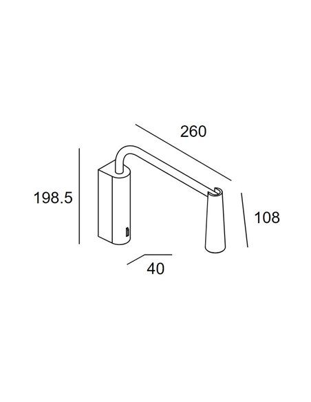 Aplique de pared Gamma Extend – LedsC4 – Lámpara de lectura en 4 colores, LED 2700K, Foco orientable