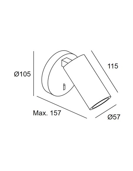 Aplique de pared Simply – LedsC4 – Lámpara de lectura con foco orientable, 1xGU10