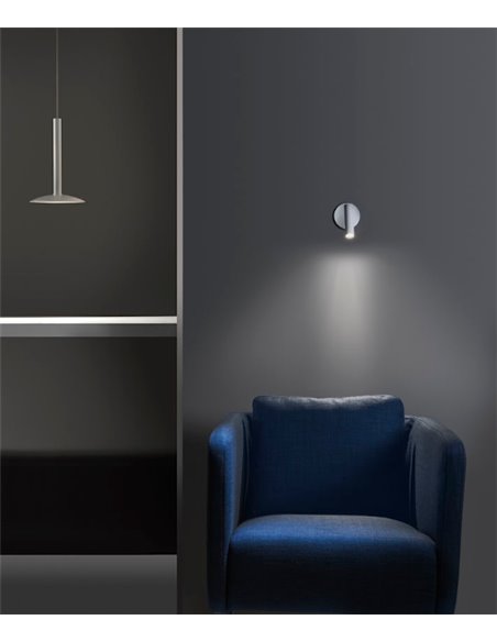 Aplique de pared Stylus Switch – LedsC4 – Lámpara de lectura con interruptor, LED 3000K, Disponible en blanco o negro
