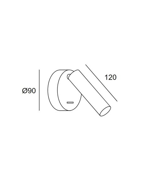 Aplique de pared Stylus Switch – LedsC4 – Lámpara de lectura con interruptor, LED 3000K, Disponible en blanco o negro