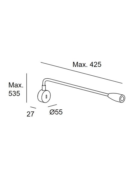 Aplique de pared Bed Round – LedsC4 – Lámpara de lectura con flexo orientable, Disponible en 3 colores, LED 3000K