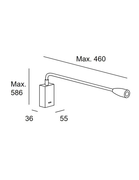 Aplique de pared Bed Rectangular – LedsC4 – Luz de lectura en 3 colores, LED 3000K