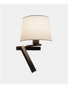 Aplique de pared Hall Derecho – LedsC4 – Lámpara de lectura con pantalla, LED+E27 2700K