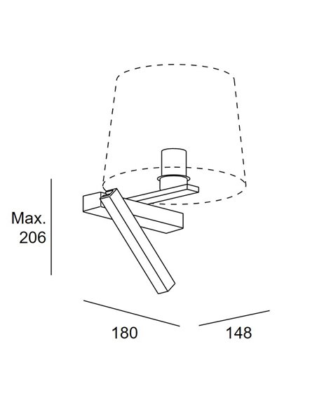 Aplique de pared Hall Izquierdo – LedsC4 – Lámpara de lectura con pantalla, LED+E27 2700K