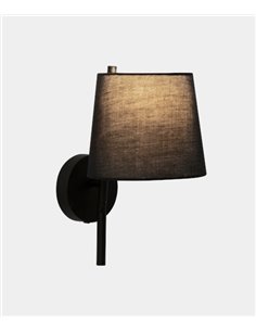 Aplique de pared Clip – LedsC4 – Lámpara de lectura negra con pantalla en 2 colores, LED 2700K+E27 2