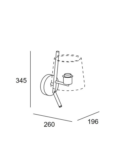 Aplique de pared Clip – LedsC4 – Lámpara de lectura negra con pantalla en 2 colores, LED 2700K+E27
