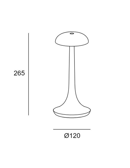 Lámpara de mesa Portobello – LedsC4 – Disponible en 2 colores, Botón touch dimmer, Carga mediante USB