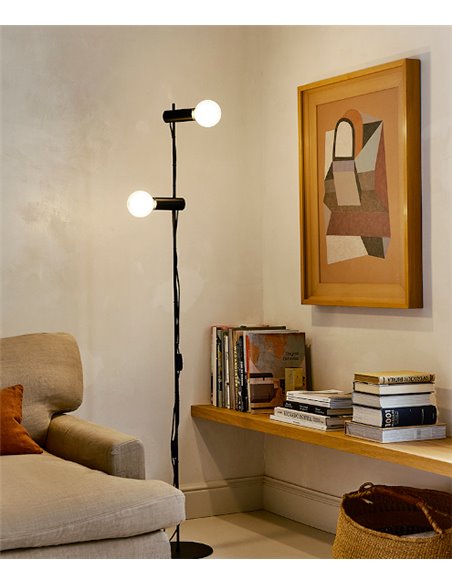 Lámpara de pie Nude Double – LedsC4 – Lámpara con 2 focos orientables, Disponible en 3 colores