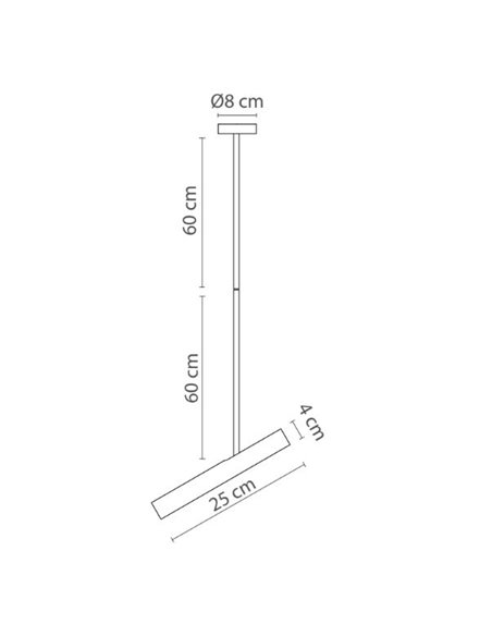 Lámpara colgante Rhoda – Robin – Proyector de techo minimalista, Disponible en negro y dorado