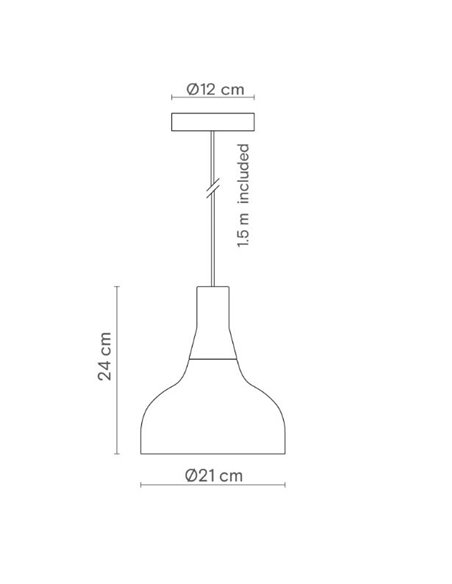Lámpara colgante Reiko Cone – Robin – Lámpara moderna de metal y fresno, Ø 21 cm