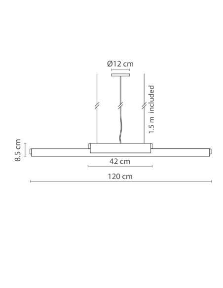 Lámpara colgante Rudi – Robin – Diseño horizontal negro/blanco, LED 3000K, Regulable Dali/No regulable