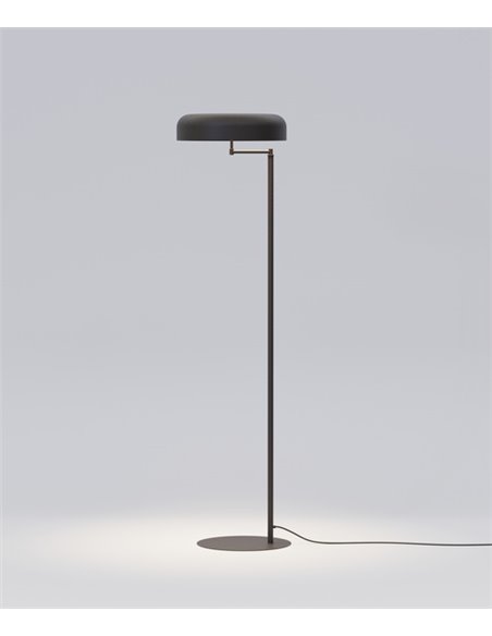Lámpara de pie Rea – Robin – Diseño moderno de hierro negro mate, Altura: 129 cm