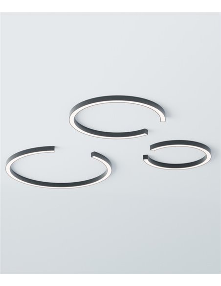 Plafón de techo Roberta – Robin – Lámpara minimalista negra, LED 3000K, Disponible en 3 tamaños