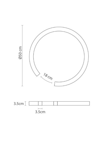 Plafón de techo Roberta – Robin – Lámpara minimalista negra, LED 3000K, Disponible en 3 tamaños