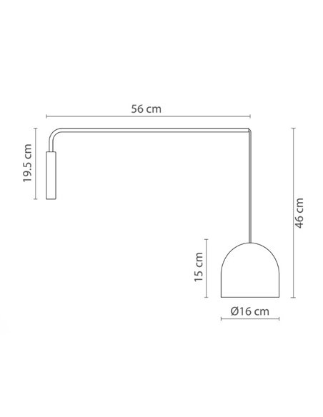 Lámpara de pared Rio Pendant – Robin – Aplique decorativo de lectura, Disponible en 3 colores