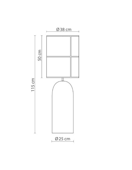 Lámpara de pie Rania – Robin - Base de hormigón gris, Pantalla crema blanca