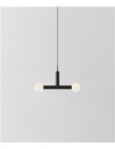 Lámpara colgante Rigoberta Trio – Robin – Diseño tipo bola, 2 luces G9, acabado negro mate