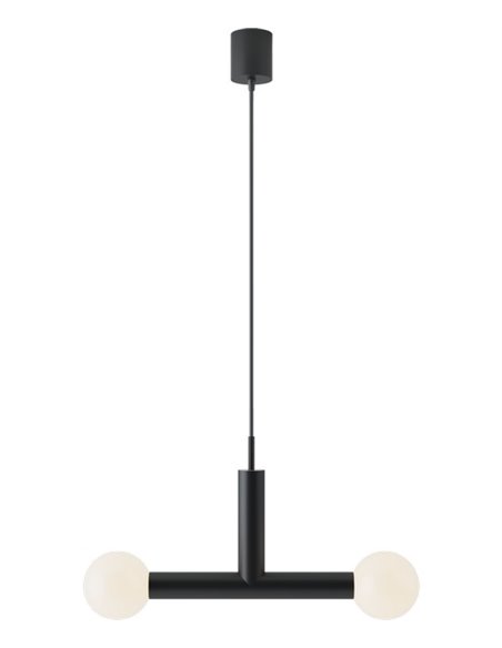Lámpara colgante Rigoberta Trio – Robin – Diseño tipo bola, 2 luces G9, acabado negro mate