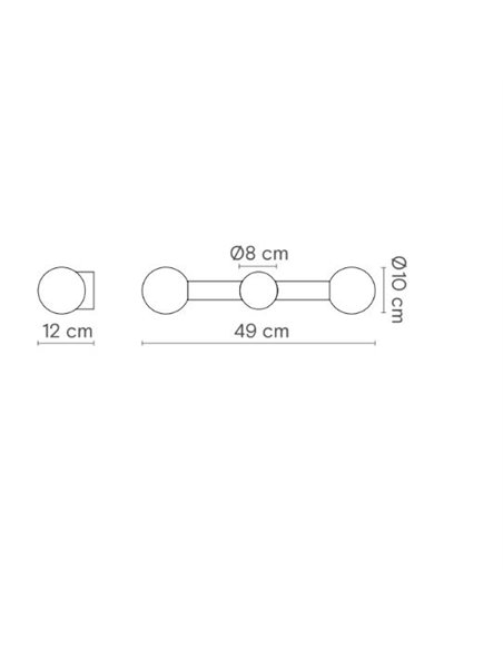 Aplique de pared Rigoberta Direct Duo – Robin – Diseño minimalista en negro o blanco