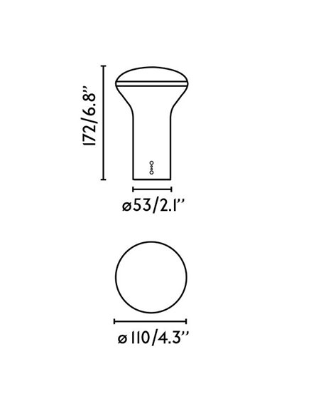Lámpara portátil Buddy - Faro - Lámpara moderna regulable, disponible en 3 colores