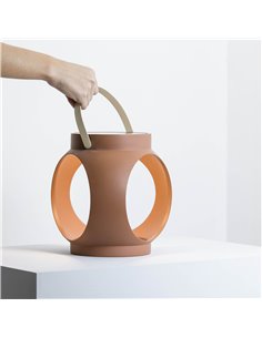 Lámpara portátil recargable Candela - Faro - Lámpara de exterior regulable, acabado terracota