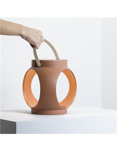 Lámpara portátil recargable Candela - Faro - Lámpara de exterior regulable, acabado terracota