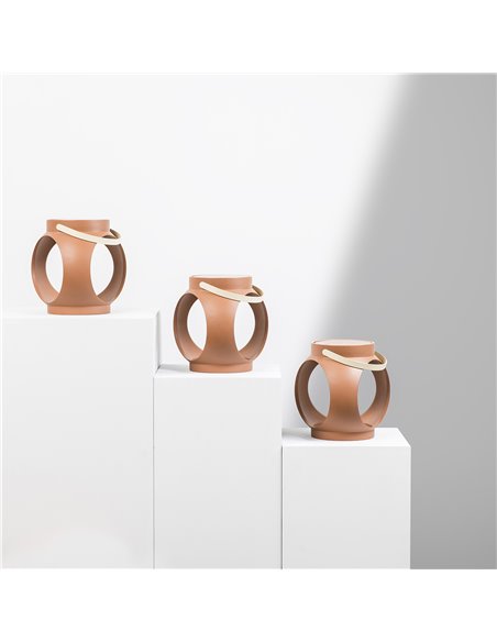 Lámpara portátil recargable Candela - Faro - Lámpara de exterior regulable, acabado terracota