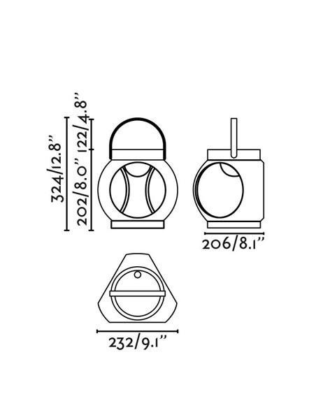 Lámpara portátil recargable Candela - Faro - Lámpara de exterior regulable, acabado terracota