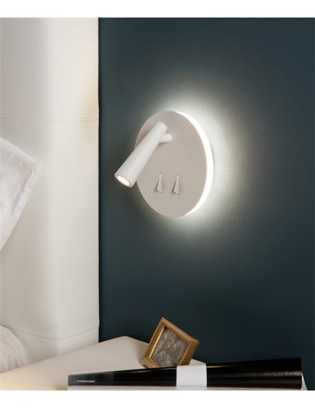 Aplique de Pared - ACB - Lámpara de lectura Led regulable blanco Ø15 cm
