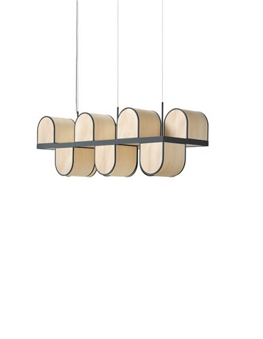 Lámpara colgante Osca - LZF - Lámpara artesanal de madera en blanco o rosa