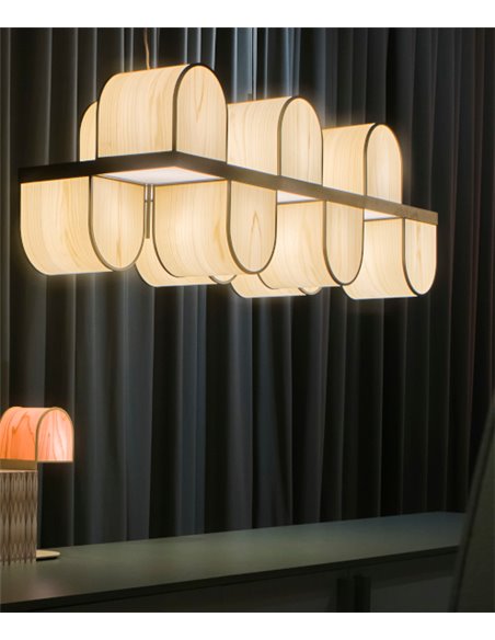 Lámpara colgante Osca - LZF - Lámpara artesanal de madera en blanco o rosa
