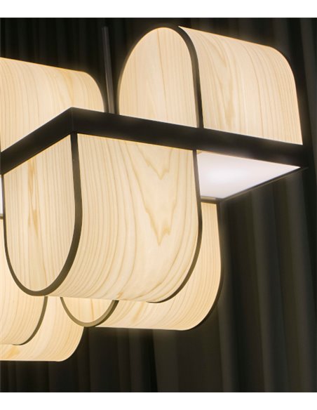 Lámpara colgante Osca - LZF - Lámpara artesanal de madera en blanco o rosa