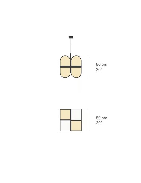 Lámpara colgante Osca - LZF - Lámpara contemporánea hecha a mano, estructura de madera