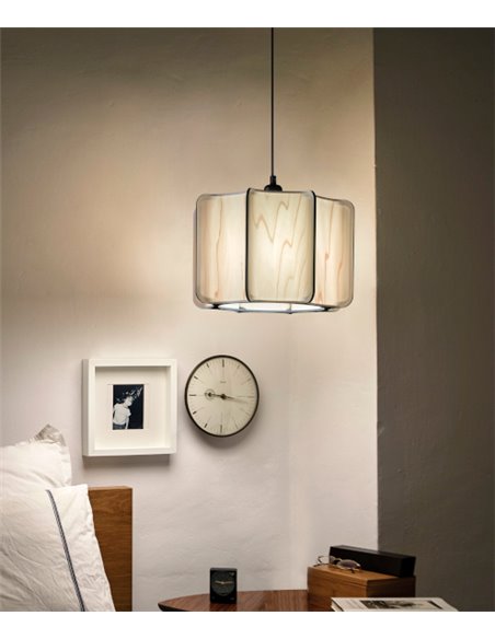 Lámpara colgante Kactos - LZF - Pantalla de madera en varios colores, diseño artesanal