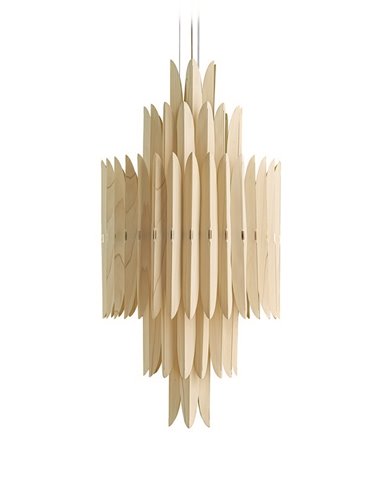 Lámpara colgante Voliere - LZF – Diseño artesanal y sofisticado, estructura de chapa de madera en blanco natural