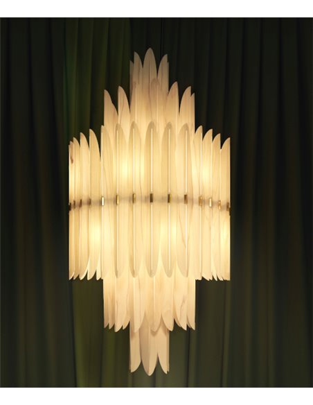 Lámpara colgante Voliere - LZF – Diseño artesanal y sofisticado, estructura de chapa de madera en blanco natural