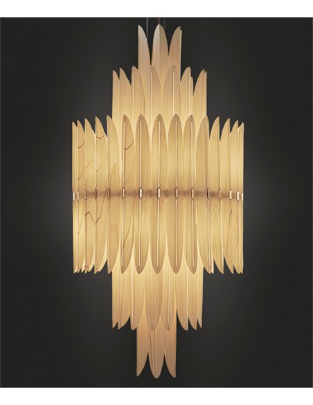 Lámpara colgante Voliere - LZF – Diseño artesanal y sofisticado, estructura de chapa de madera en blanco natural
