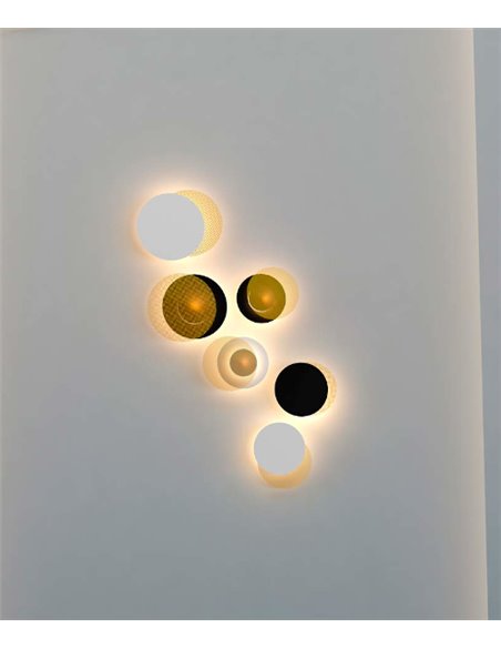 Aplique de pared Eclipse – Myo – Disco ajustable, diseño moderno en blanco o negro