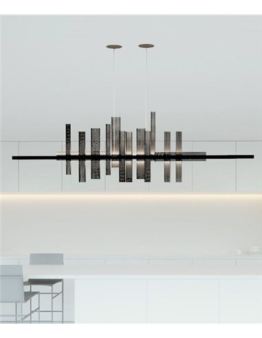 Lámpara colgante Metropolis – Myo – Diseño horizontal en dorado o negro