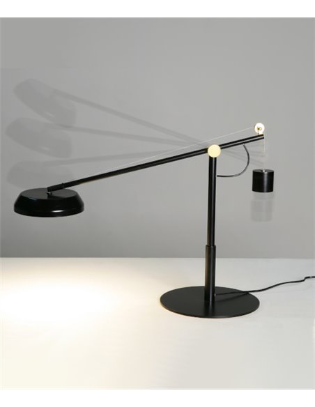 Lámpara de escritorio Momento – Myo – Lámpara moderna en negro y dorado, pantalla ajustable