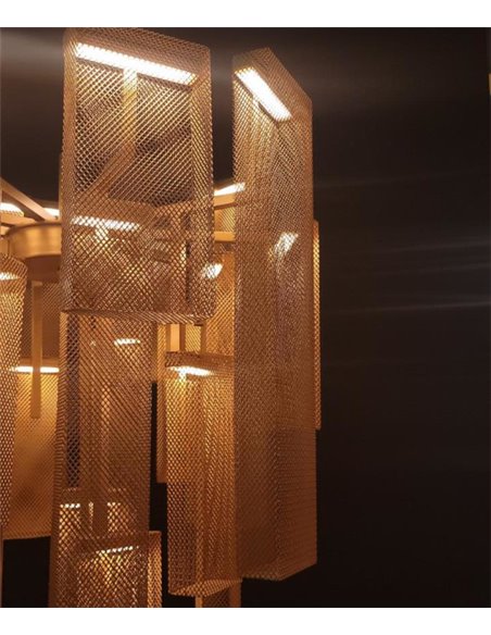 Lámpara colgante Babilon – Myo – Lámpara regulable de acero en dorado, 86 cm