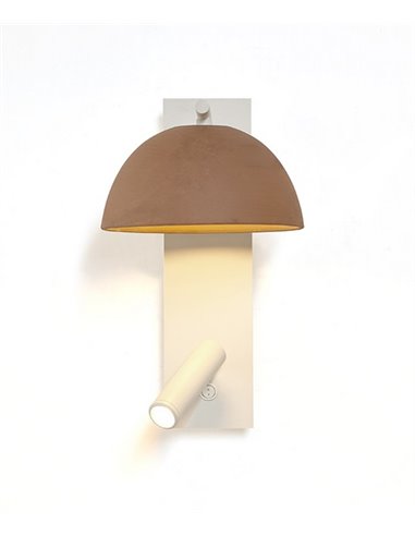 Aplique de pared Absis – Luxcambra – Lámpara con lector, diseño vertical, lámpara de cerámica LED 