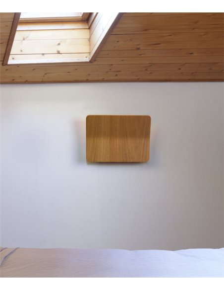 Lámpara de pared Kito – Luxcambra – Pantalla de madera de roble, Lámpara LED