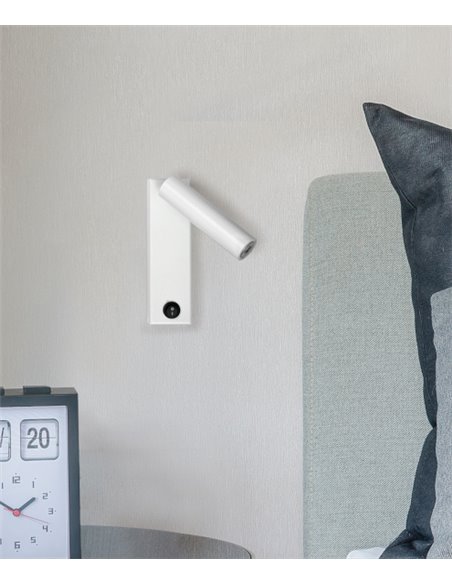 Aplique de pared Manhattan – Luxcambra – Lámpara de lectura LED, diseño moderno en blanco o negro