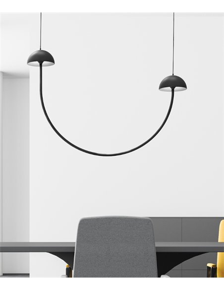 Lámpara colgante Champignon – Luxcambra – Diseño minimalista negro, lámpara LED