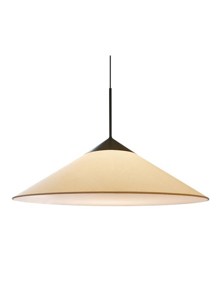 Lámpara colgante Cim – Luxcambra – Pantalla de cotonet negra, Ø 90 cm